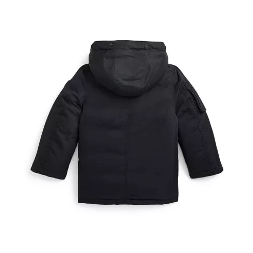 Polo by Ralph Lauren Black Puffer Jacket with Faux Fur Hood - Picture 3 of 10